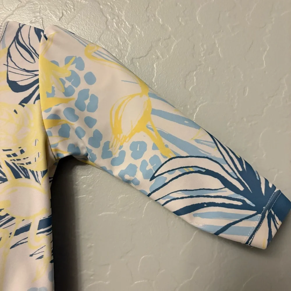 Ruffle Butts birds of paradise one piece rashguard swimsuit 6-12 months